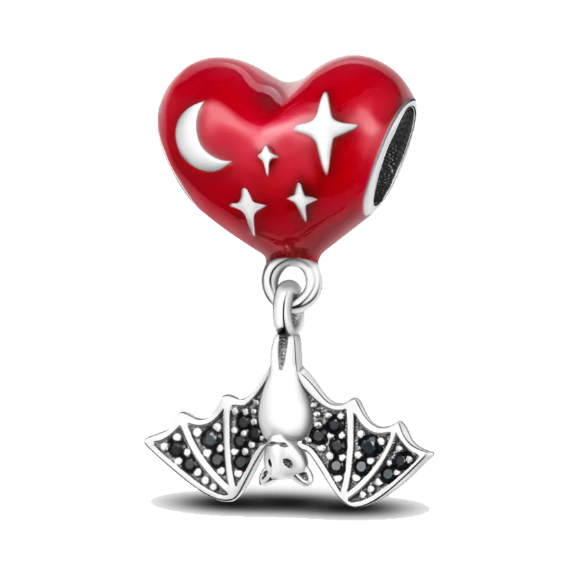 Sterling Silver Halloween Skull Bat Pumpkin Charm Pendant for DIY Jewelry SMC1964
