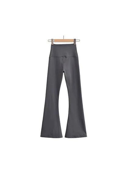 Fall Korean Style Flare Leg Yoga Pants For Women Black