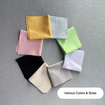 Zavorohin Soft Microfiber Suede Cleaning Cloths for Glasses and Jewelry, 100 Pack, Custom Logo Options