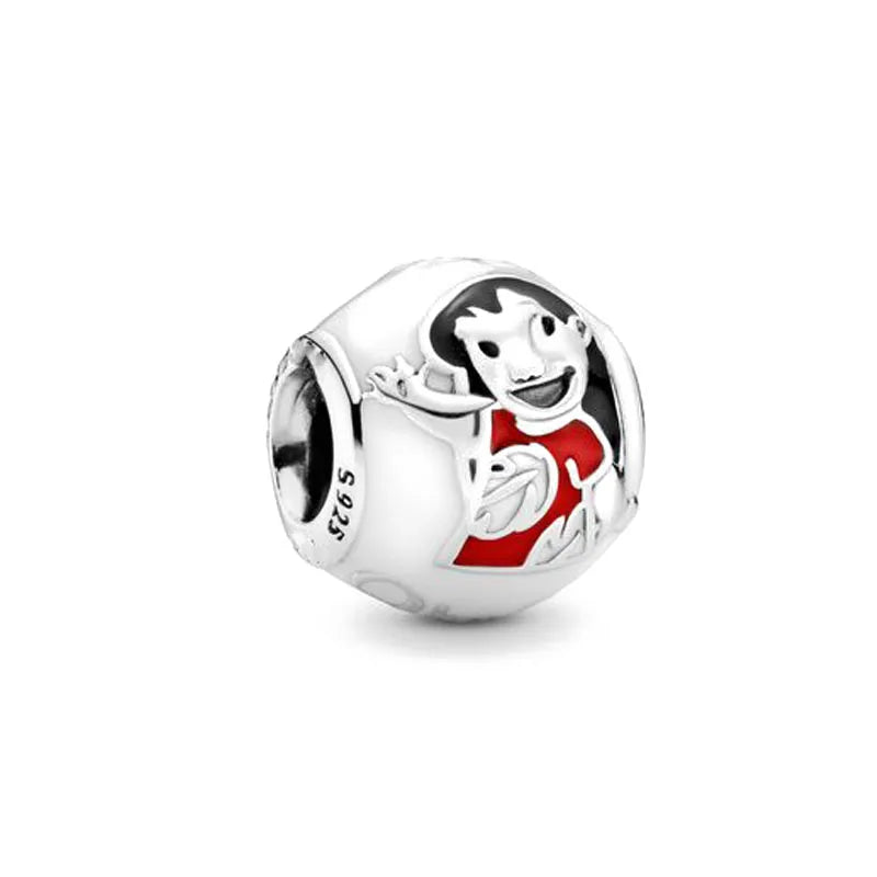 2025 Hot Selling 925 Silver Red Bow Rabbit Pendant Girl Beads for European Original Bracelet DIY Exquisite Jewelry