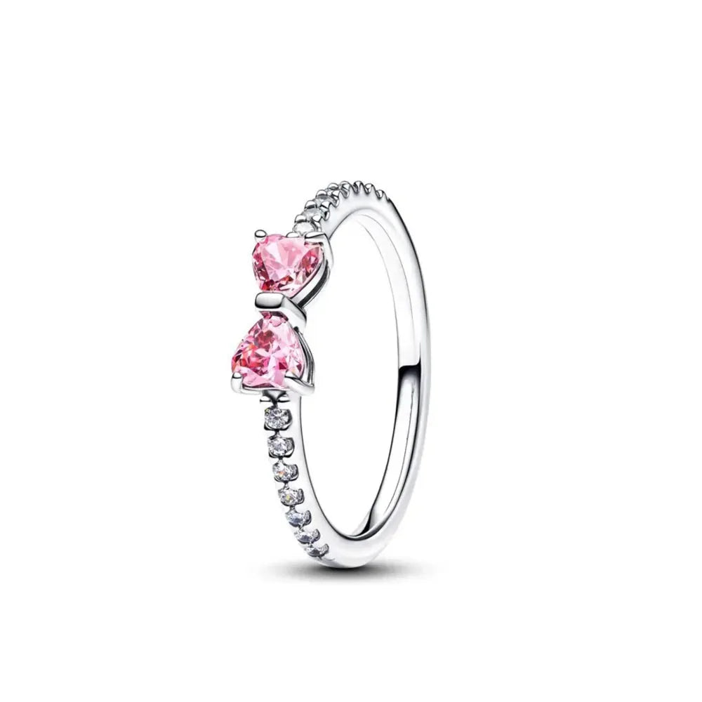 New 2024 925 Silver Heart Charm Rings for Women P2368