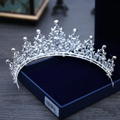 Elegant Crystal Bridal Tiara Crown for Weddings Silver Diadem Veil Headpiece Jewelry