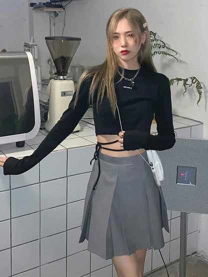 Sexy Crop Long Sleeve Bandage Top Harajuku Ulzzang Women