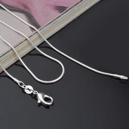 Sterling Silver Snake Chain Necklace for Women 1mm 16-24 Inch Fashion Jewelry Width 1mm