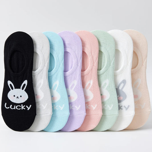 Women Kawaii Lucky Rabbit No Show Cotton Invisible Socks
