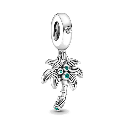 Exquisite 925 Silver Leaf Beads with Honey and Durian Pendant for European Original Bracelets DIY Jewelry