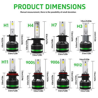 Heyword Super Bright LED Headlights 6000K H4 H7 Dual Beam