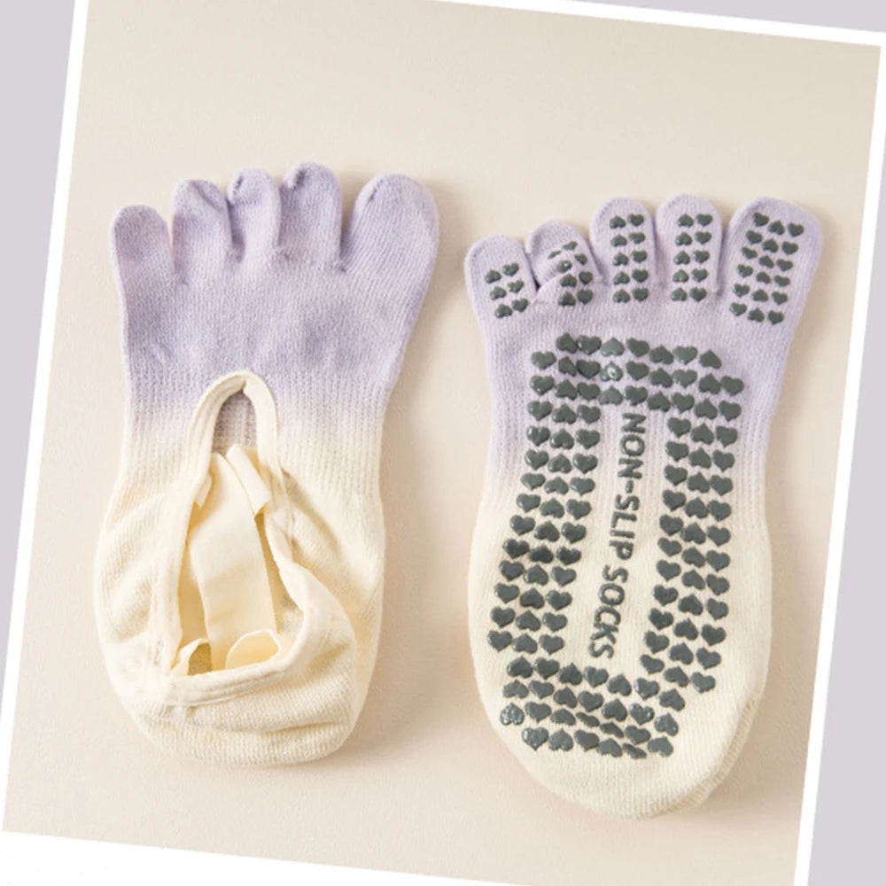 Premium Yoga Toe Socks Low Cut Tie Dye Breathable Moisture