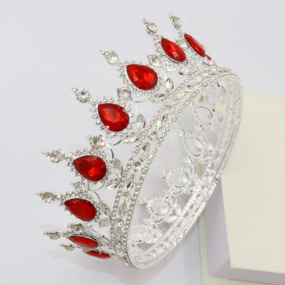 Elegant Royal Pink Crystal Bridal Tiara Crown for Weddings and Pageants