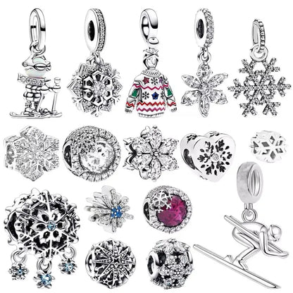 Miniso Snowflake Charm Beads 925 Sterling DIY Bracelet