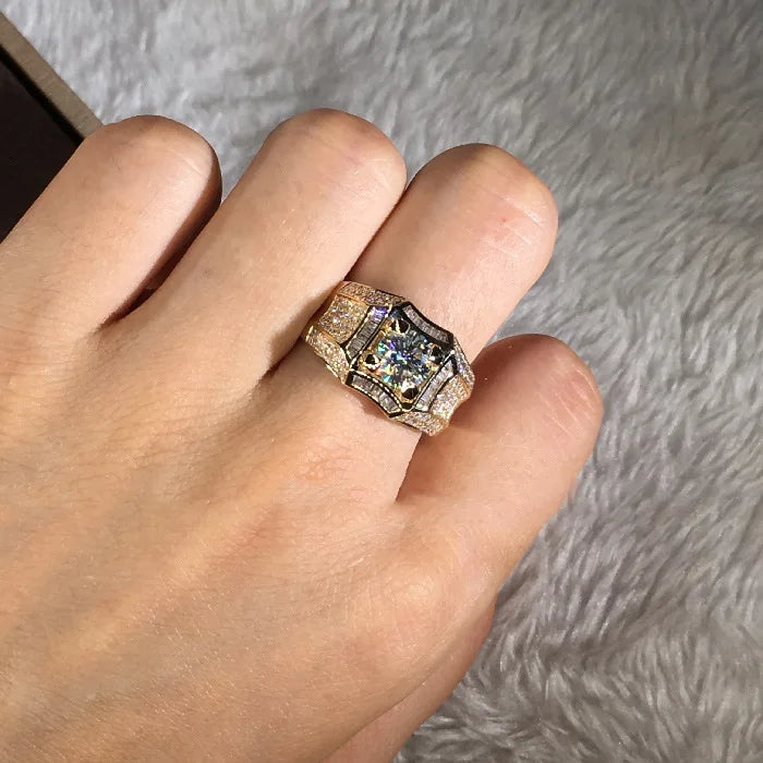 14K Gold 3 Carat Diamond Ring for Men Elegant Fine Jewelry Gift for Him and Her