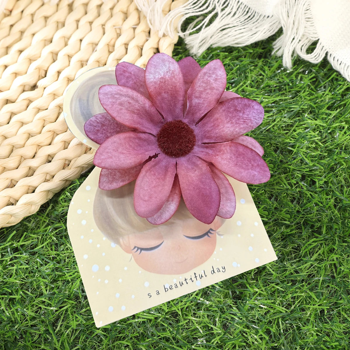 Awaytr Hawaiian Flower Hair Clip for Women and Girls - Romantic Bohemian Floral Side Bangs Accessory
