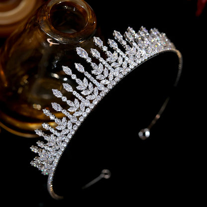 ASNORA Elegant CZ Crystal Bridal Tiara and Crown for Women - Perfect Wedding and Pageant Headwear Gift