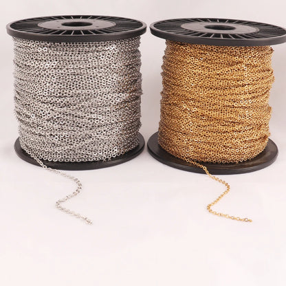 Gold Plated Stainless Steel O-Chains for DIY Jewelry Making 1m Necklace Craft Supplies