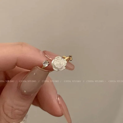 Luxury Gold Plated Rose Ring for Women - 2024 Fashion Aesthetic Jewelry