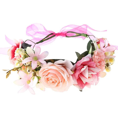 Elegant Bohemian Pearl Floral Headband for Romantic Beach Weddings