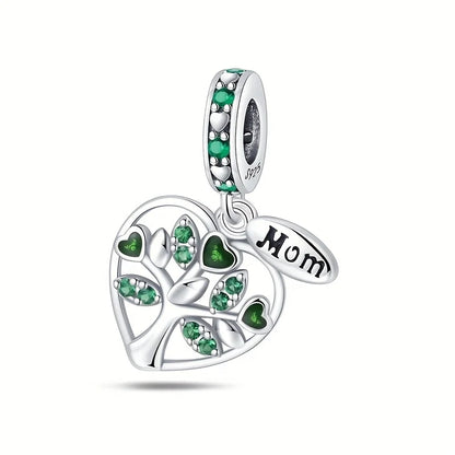 Green Monstera Leaf Charm 925 Sterling Silver Dangle Bracelet Jewelry for Women PAC930