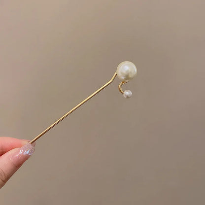 Vintage Rose Flower Crystal Hairpin Stick for Women Fashion Alloy Headwear