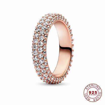 Hot Sale Original 925 Sterling Silver Tiara Heart Sparkling Wedding Ring for Women with Crystals PAR301