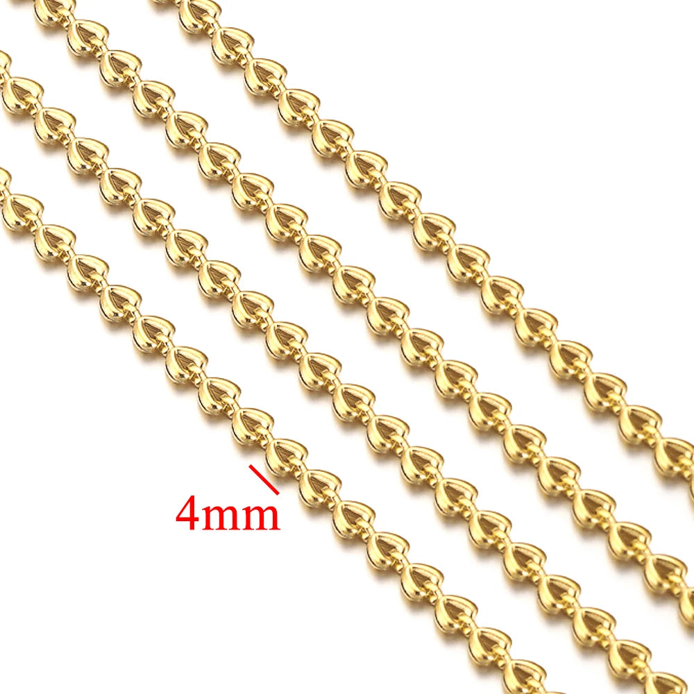Gold Plated Stainless Steel Chain for DIY Jewelry Crafting Necklace Bracelet Anklet 1 Meter