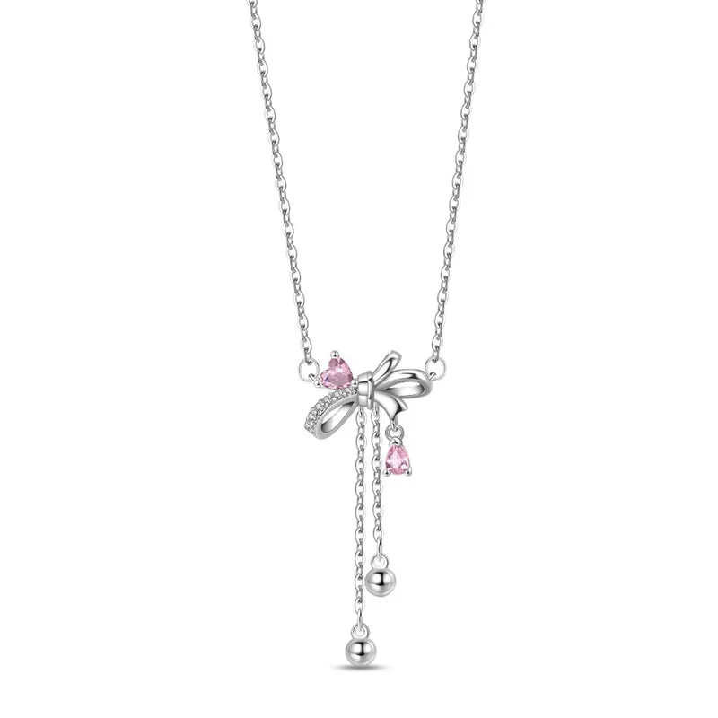 925 Sterling Silver Heart Butterfly Pendant Adjustable Sparkle Necklace for Women Elegant DIY Gift Jewelry