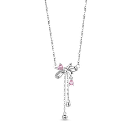 925 Sterling Silver Heart Butterfly Pendant Adjustable Sparkle Necklace for Women Elegant DIY Gift Jewelry