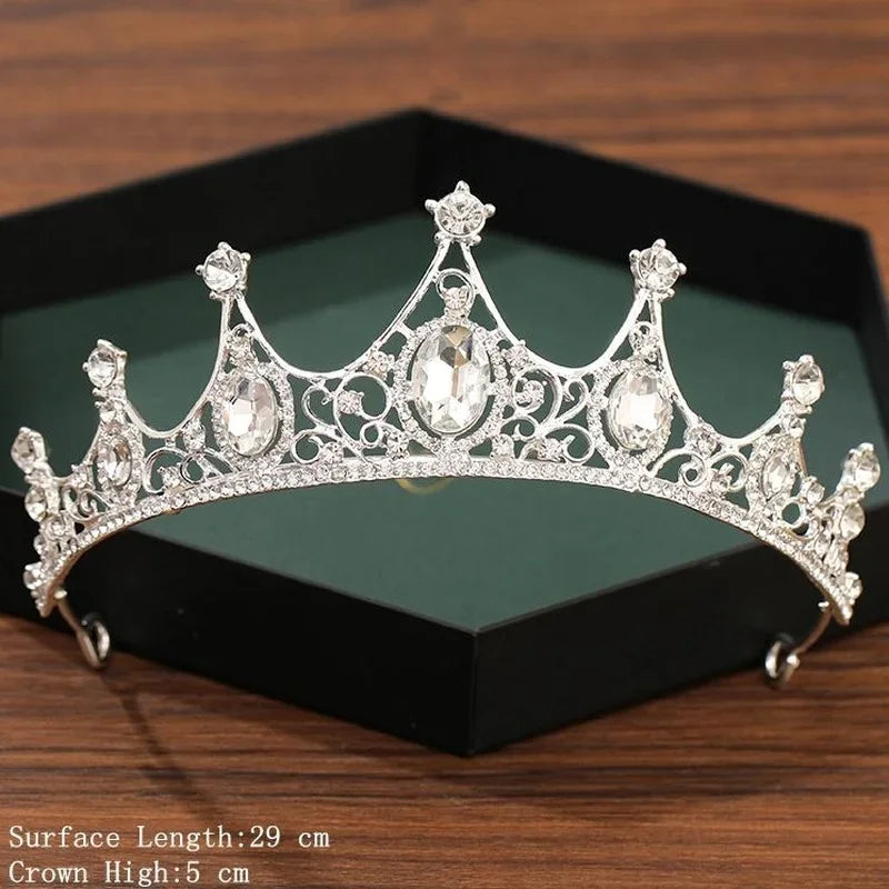 Silver Crown Tiara Hair Accessories for Brides - Top-Rated Crystal Rhinestone Diadem Silver 2