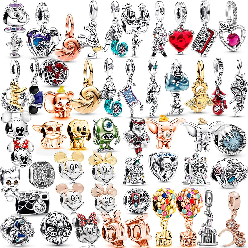 Disney Mickey and Minnie Ice and Snow Princess Charm Pendant for DIY Jewelry