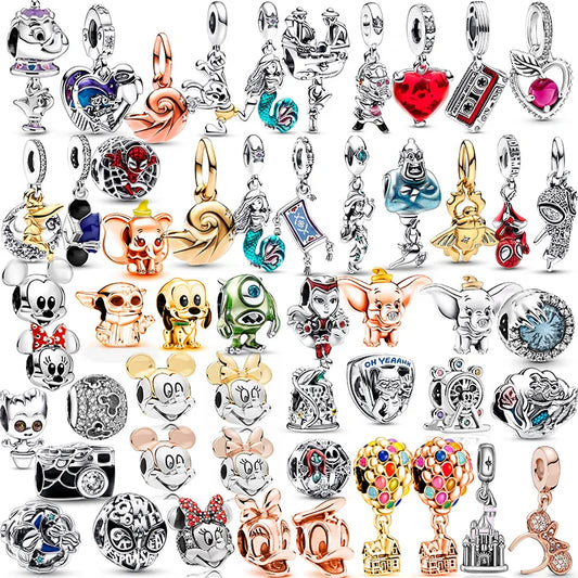 Disney Mickey and Minnie Ice and Snow Princess Charm Pendant for DIY Jewelry