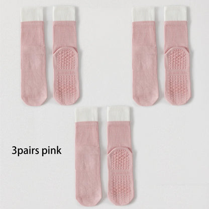 3 Pairs Hot Yoga Ankle Socks Organic Cotton Cushioned