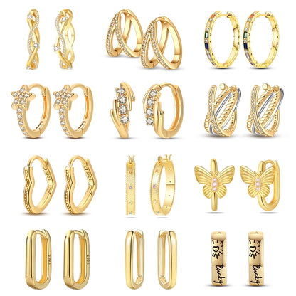 Elegant 925 Silver Twist Zircon Hoop Earrings for Women - Ideal Engagement or Birthday Gift