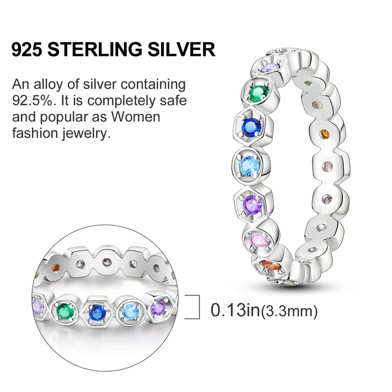 Elegant 925 Sterling Silver Heart Zircon Ring for Women Starmoon Design Engagement or Wedding Gift SER205