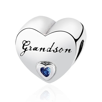 European 925 Sterling Silver Heart Charm Bead for Sister and Daughter Jewelry Perfect for Mother's Day Gifts