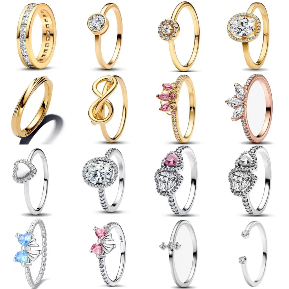 Elegant 925 Silver Bow Heart-Shaped Ring with Zircon for Women Perfect for Weddings and Special Occasions