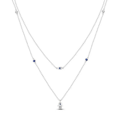 925 Sterling Silver Necklace with Pink Bow Heart Moon Butterfly Pendant Elegant Zircon Charm for Women Classic DIY Gift