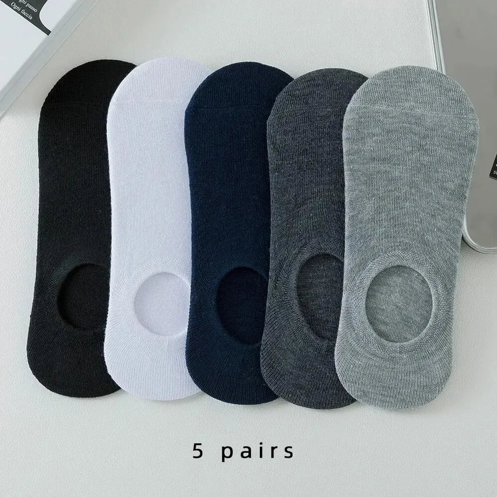 5 Pairs Fashionable Cloth Standard Boat Socks For Men 5 Pairs Random 5g