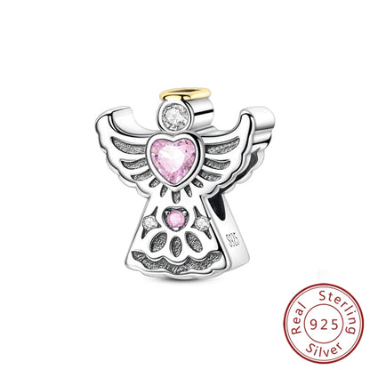 925 Sterling Silver Charms Pendant Set for Bracelets Angel Devil's Eye Fatima's Hand Cross Women's Jewelry Gift KTC1599