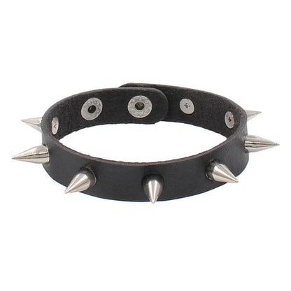 Gothic Punk Cat Heart Leather Bracelet For Women And Men