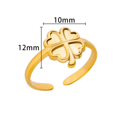 Romantic Geometric Love Ring for Women Stainless Steel Wedding Band