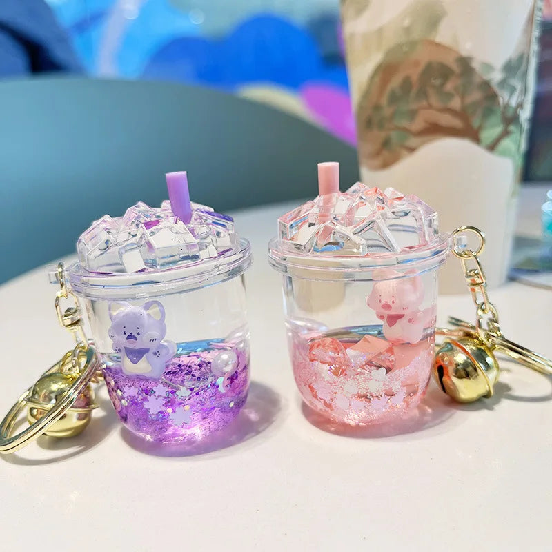 Kawaii Bubble Tea Keychain Cute Boba Milk Tea Cup Pendant for Girls Stylish School Bag Accessory