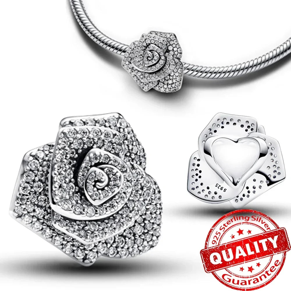 Sterling Silver 925 Skiing Penguin Charm with Geometric Snowflake Beads for Bracelets and Necklaces DIY Jewelry Gift