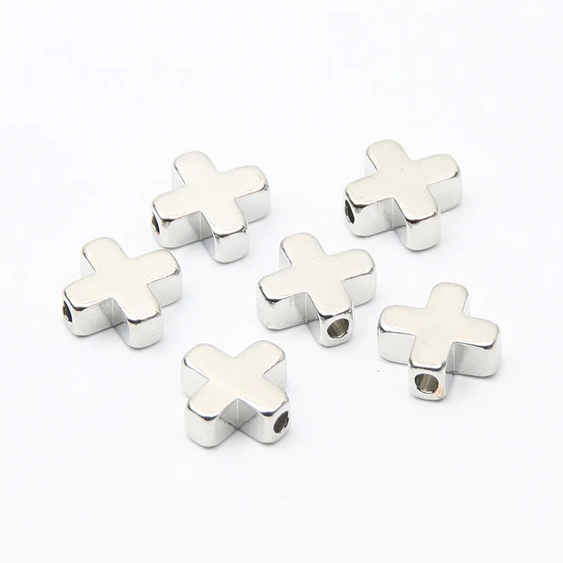 Gold Color Copper Cross Beads Set for DIY Jewelry Making and Accessories