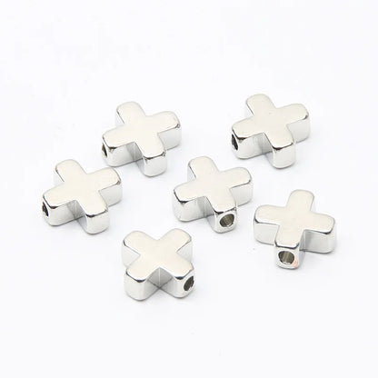Gold Color Copper Cross Beads Set for DIY Jewelry Making and Accessories