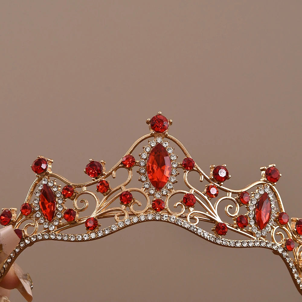 Princess Queen Vintage Baroque Crystal Tiara for Women Bridal Wedding Party Jewelry