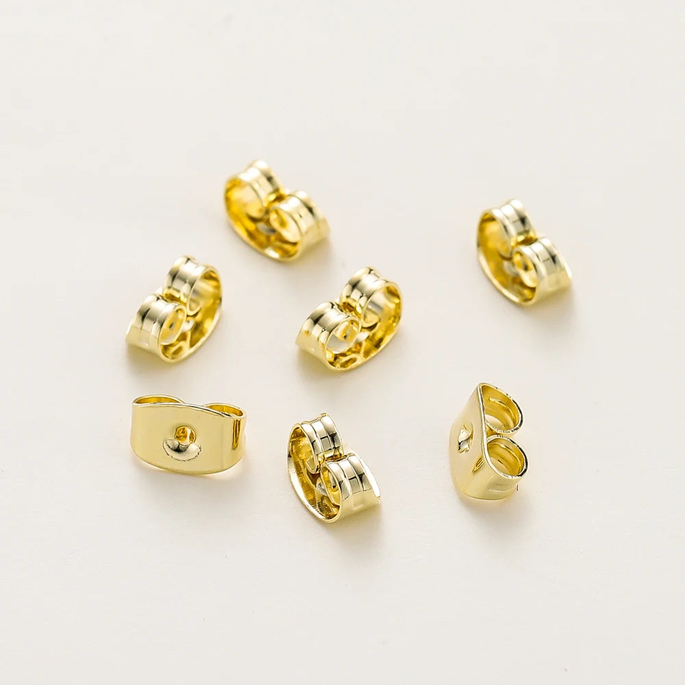 14K 18K Gold Plated Butterfly Earring Back Stoppers for DIY Jewelry Making