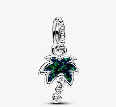925 Sterling Silver Green Coconut Tree Frog Clover Dangle Charm Beads for DIY Bangle Necklace Fine Jewelry Gift