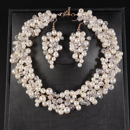 Elegant Bridal Pearl Jewelry Set - Dangle Earrings & Necklace - Top-Rated Party Accessory
