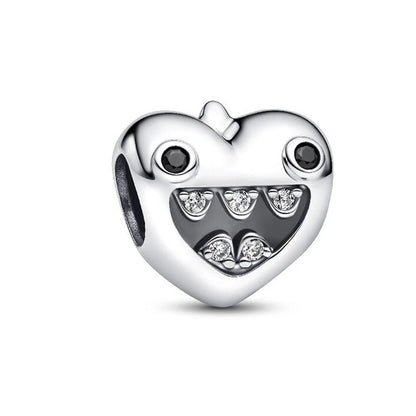Sparkling Intertwined Love Hearts Charm Beads for 925 Sterling Silver Bracelet