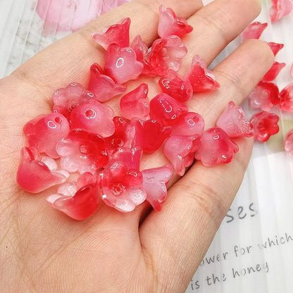 30 Piece Colorful Flower Shape Glass Beads for DIY Jewelry Making and Handmade Accessories