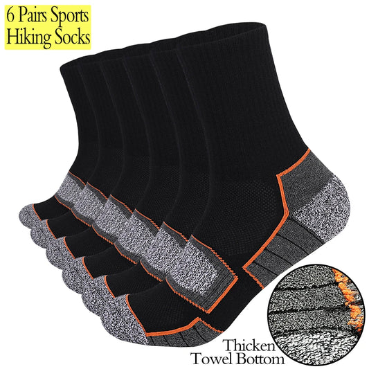 6 Pairs Heavy Cushion Hiking Socks Unisex Sizes 35 To 50
